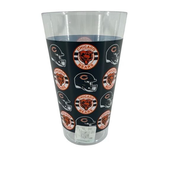 NFL Chicago Bears Sports Fan Tall Plastic Tumbler Cup 6” Blue Orange Logo, NEW - Picture 7 of 7